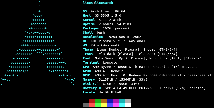 example output