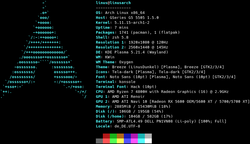 example output